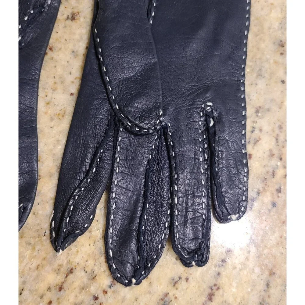Vintage Womens Size S 6.5 Blue Soft Leather 8